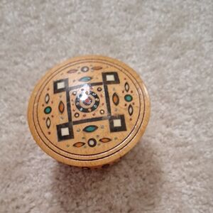 Artisan Geometric Patterned Wooden Box